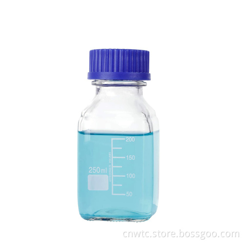 Clear Brown Glass Reagent Bottle with Wide Mouth and Ground Stopper